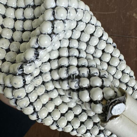 Whiting & Davis Company Vintage Alumesh White Metal Mesh Purse Clutch - Picture 7 of 11